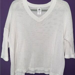 CAbi Women's Cream V-Neck Sweater